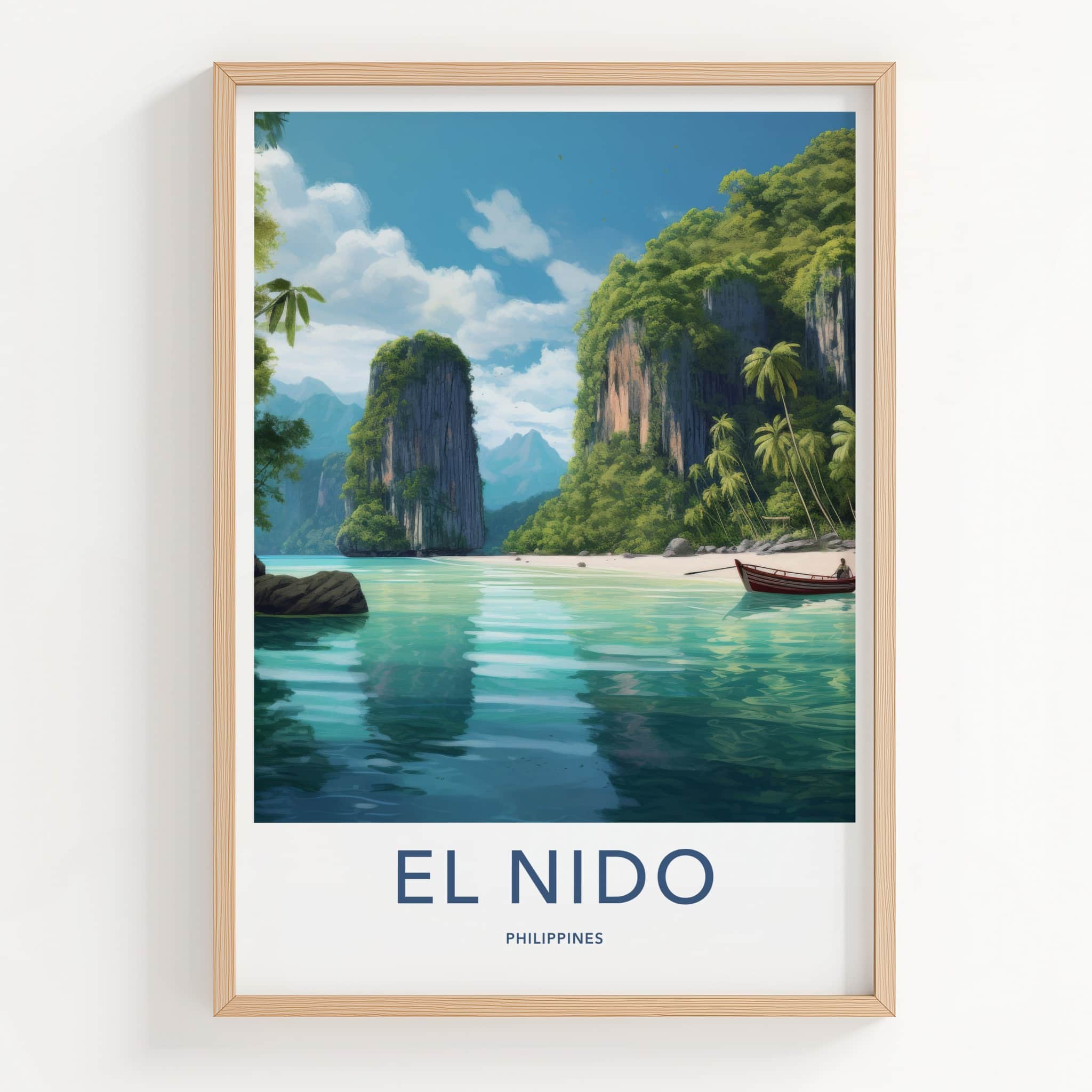 El Nido Poster - Philippines Travel Art - Tropical Island Paradise Home Decor