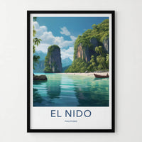 El Nido Poster - Philippines Travel Art - Tropical Island Paradise Home Decor