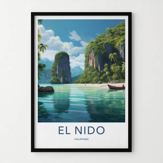 El Nido Poster - Philippines Travel Art - Tropical Island Paradise Home Decor
