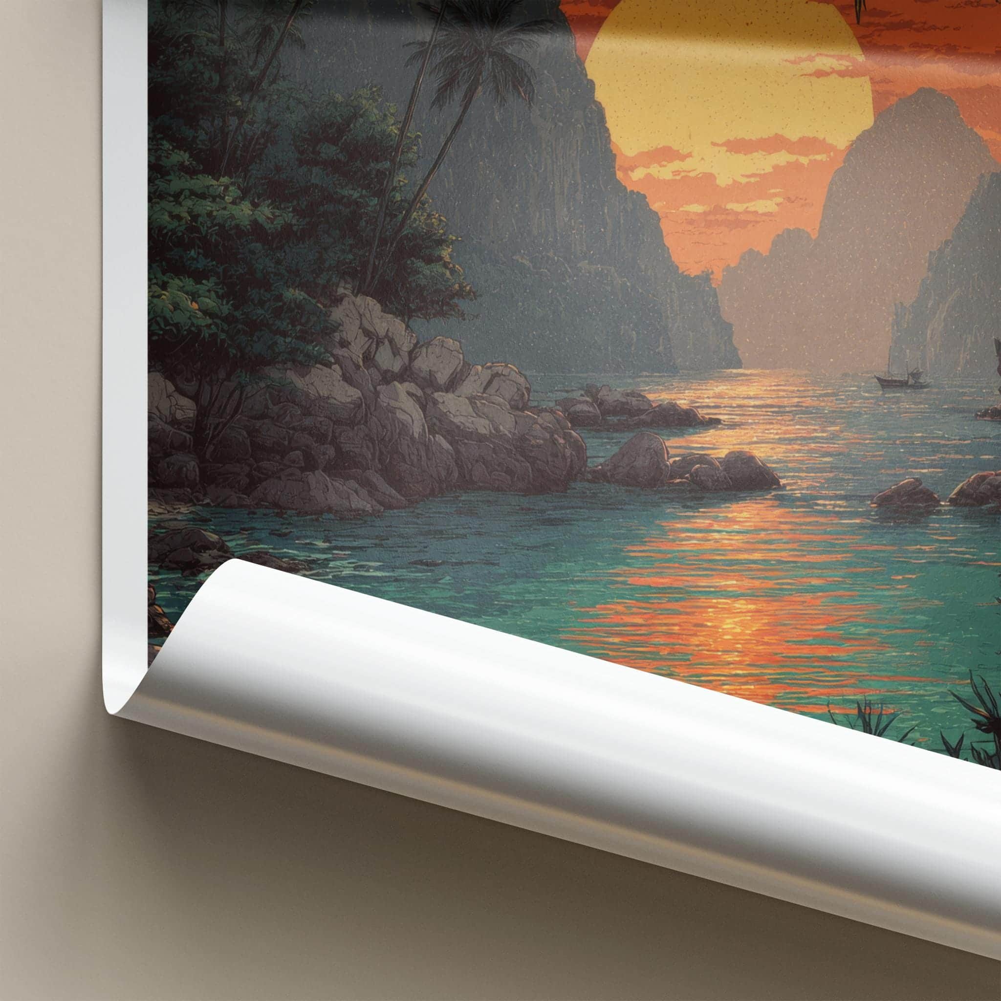El Nido Poster - Philippines Travel Art - Tropical Island Sunset Home Decor