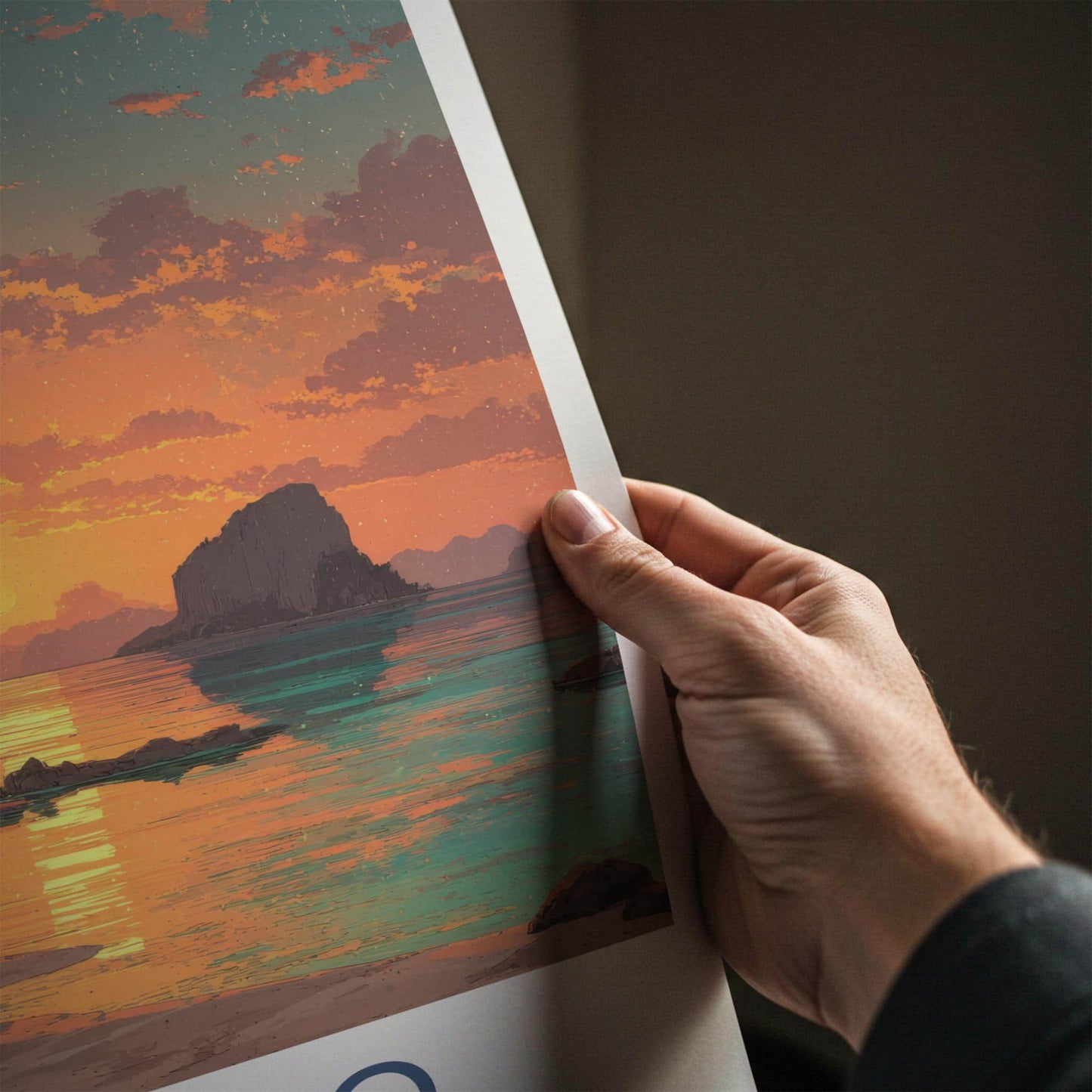 El Nido Poster - Philippines Travel Art - Tropical Island Sunset Wall Decor