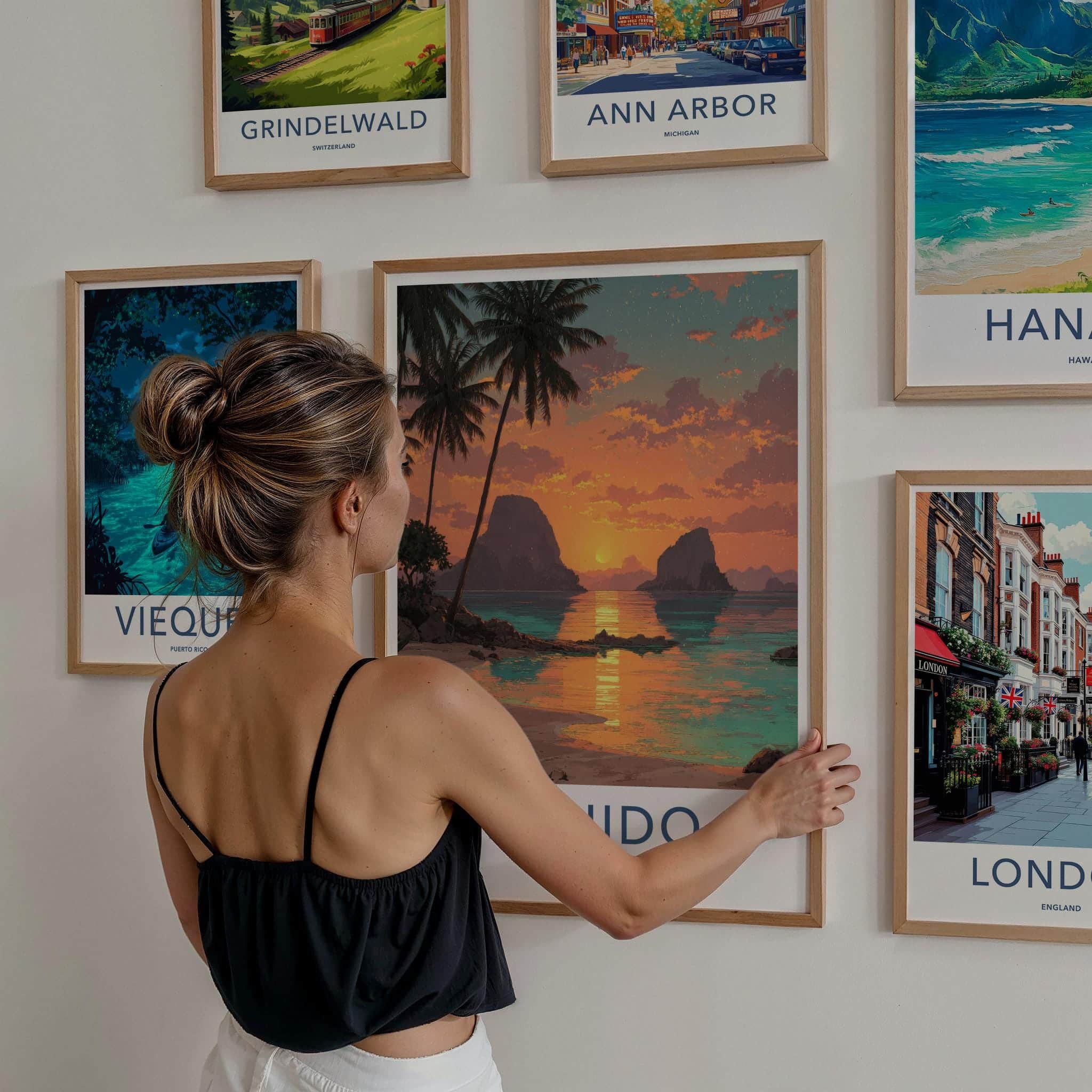 El Nido Poster - Philippines Travel Art - Tropical Island Sunset Wall Decor