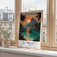 El Nido Poster - Philippines Travel Art - Vibrant Island Lagoon Home Decor