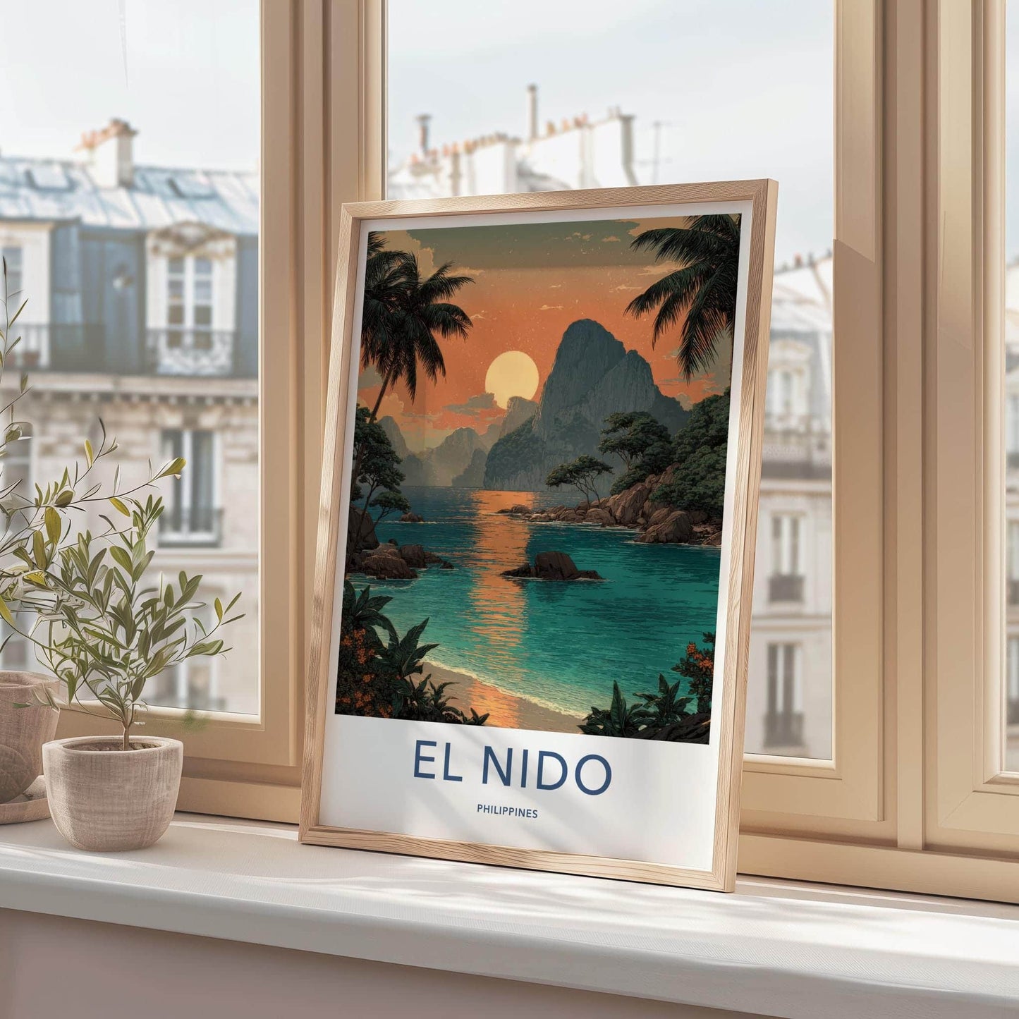 El Nido Poster - Philippines Travel Art - Vibrant Island Lagoon Home Decor
