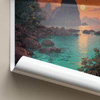 El Nido Poster - Philippines Travel Print - Palm Rock Azure Room Decor