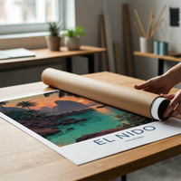 El Nido Poster - Philippines Travel Print - Palm Rock Azure Room Decor