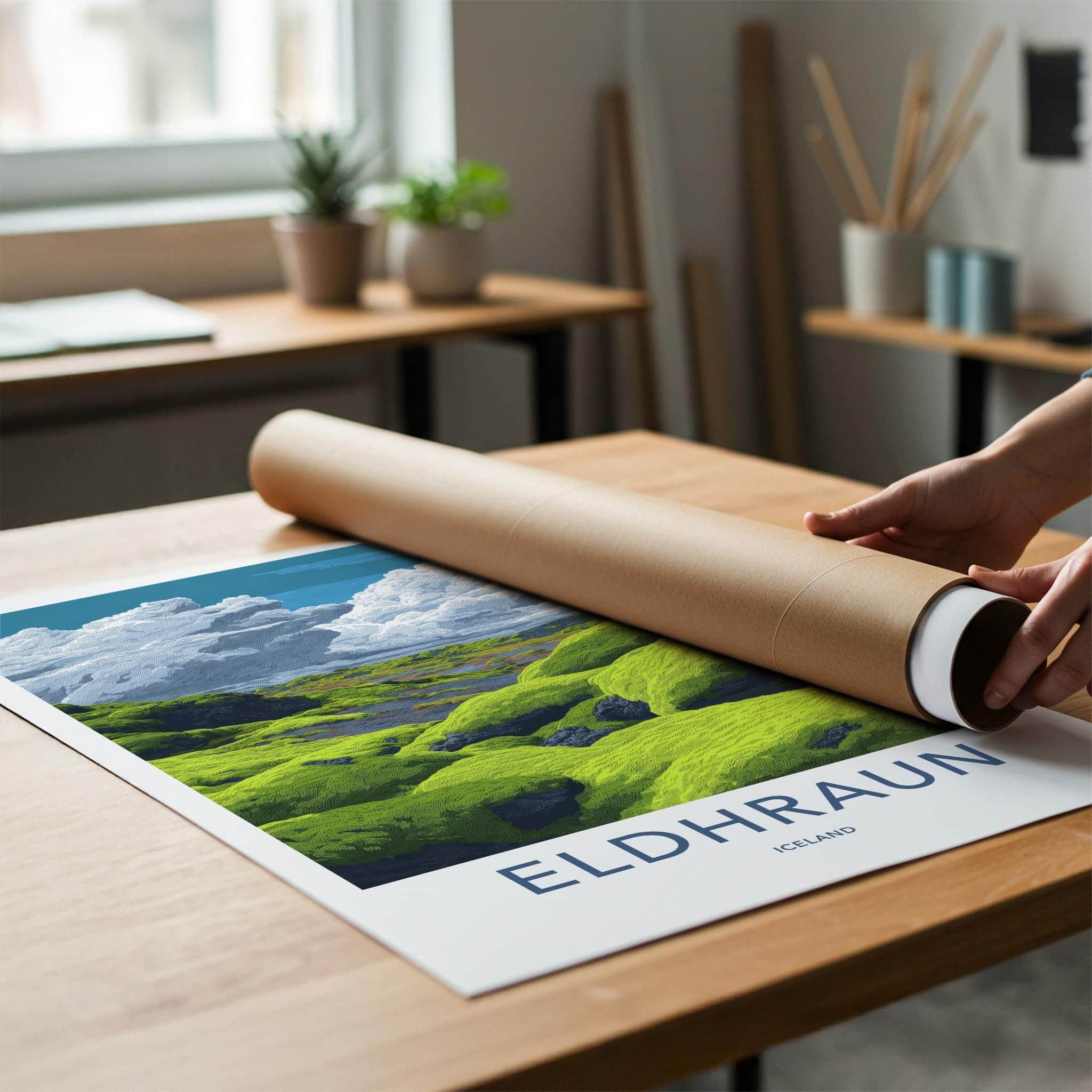 Eldhraun Poster - Iceland Travel Print - Volcanic moss landscape Wall Decor