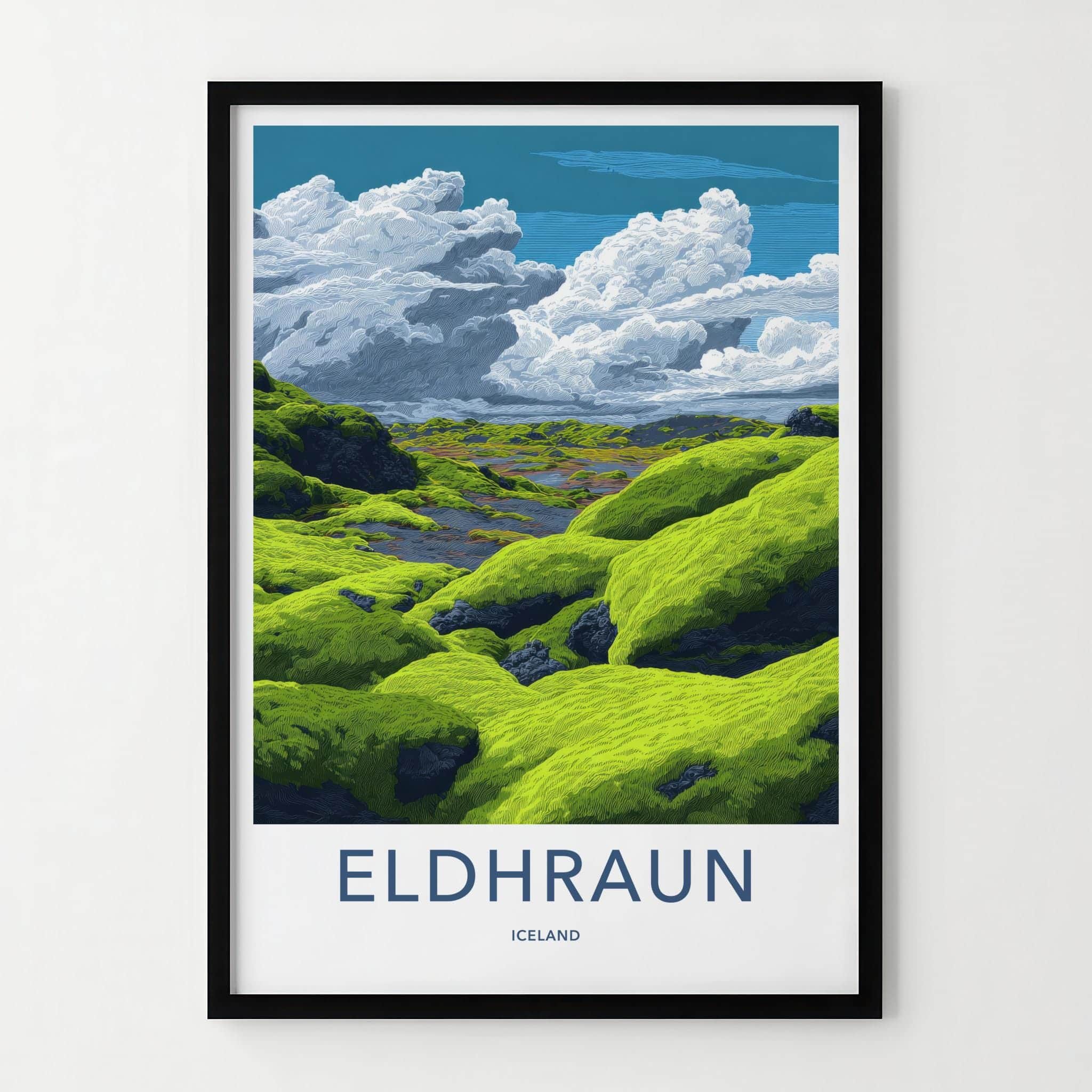 Eldhraun Poster - Iceland Travel Print - Volcanic moss landscape Wall Decor