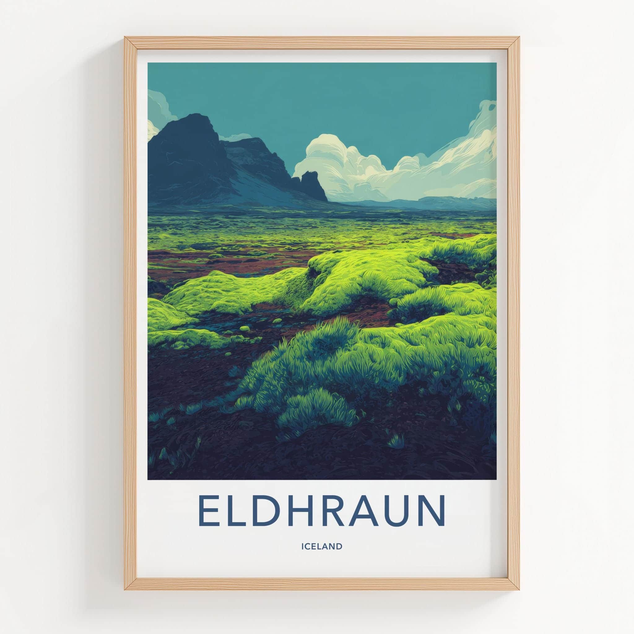 Eldhraun Poster - Iceland Wall Art - Lush Green Lava Home Decor