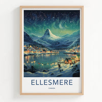 Ellesmere Canada Poster - Arctic Landscape Print With Aurora Borealis