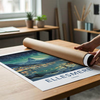 Ellesmere Canada Poster - Arctic Landscape Print With Aurora Borealis