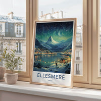 Ellesmere Canada Poster - Arctic Landscape Print With Aurora Borealis
