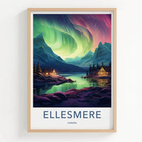 Ellesmere Canada Poster - Arctic Landscape Print With Northern Lights