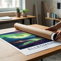 Ellesmere Canada Poster - Arctic Landscape Print With Northern Lights