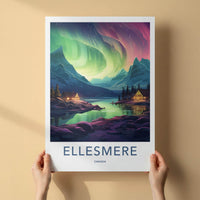 Ellesmere Canada Poster - Arctic Landscape Print With Northern Lights
