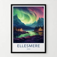Ellesmere Canada Poster - Arctic Landscape Print With Northern Lights