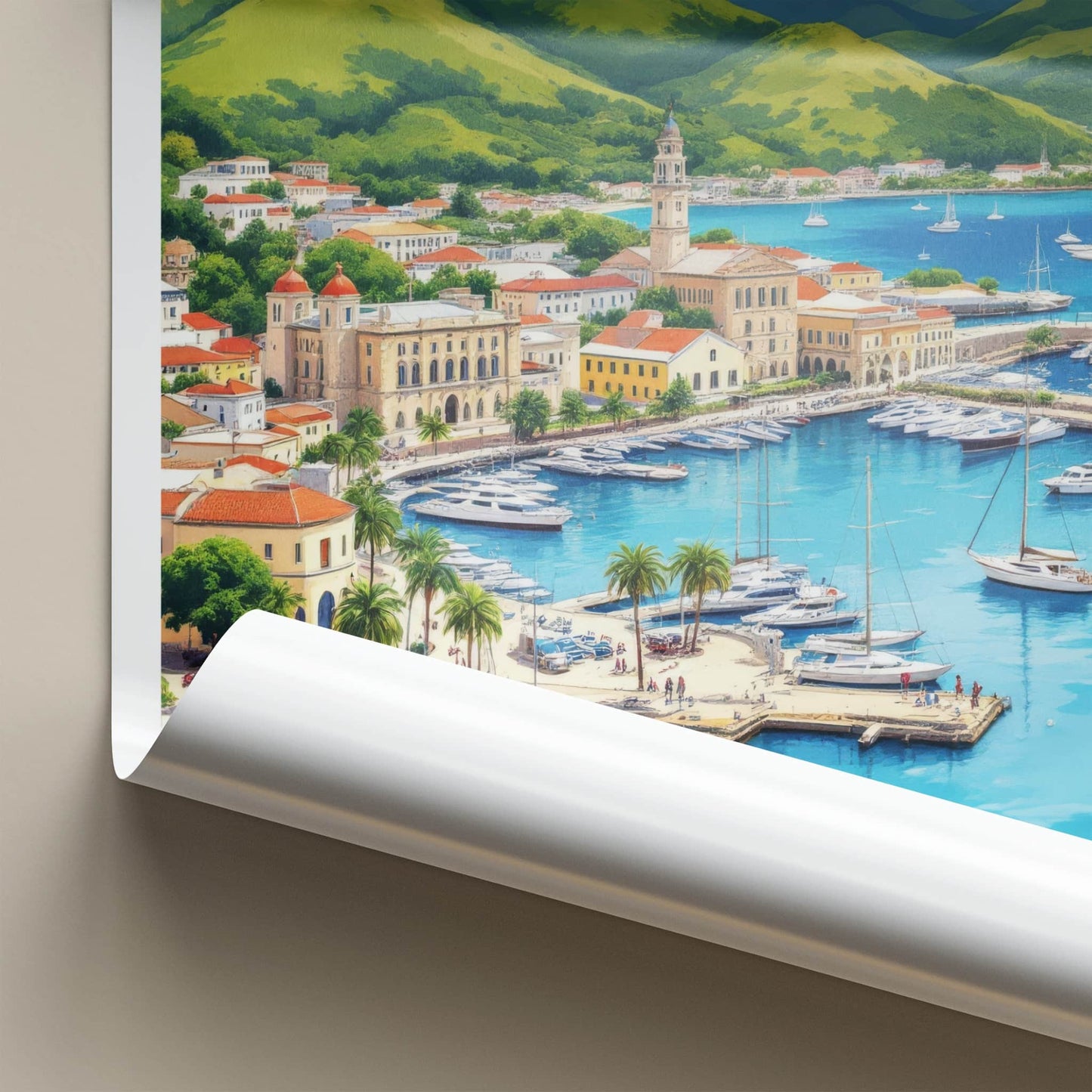 English Harbour Poster - Antigua Busy Harbor Tropical Home Decor