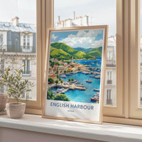 English Harbour Poster - Antigua Busy Harbor Tropical Home Decor