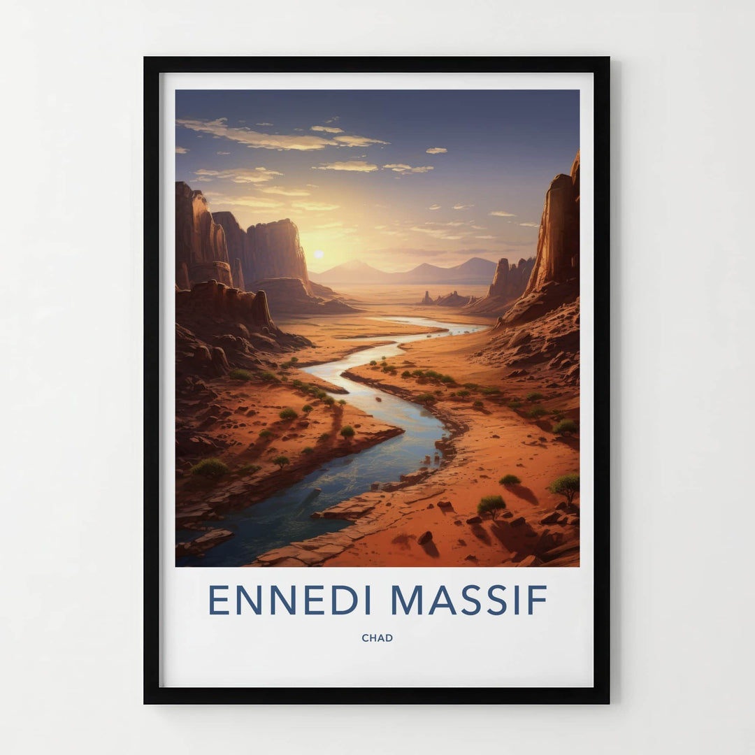 Ennedi Massif Poster - Chad Travel Art - Massif River Sunset Home Decor
