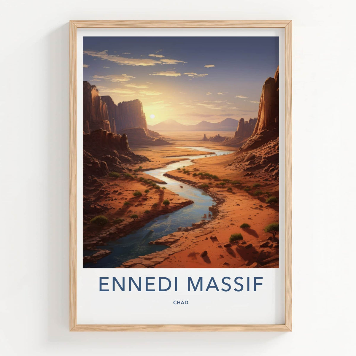 Ennedi Massif Poster - Chad Travel Art - Massif River Sunset Home Decor