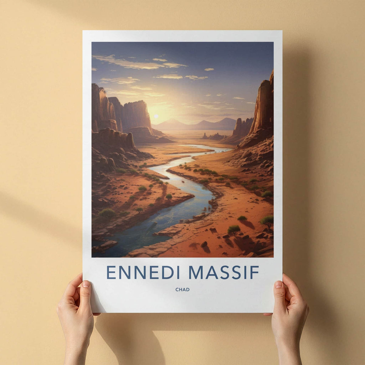 Ennedi Massif Poster - Chad Travel Art - Massif River Sunset Home Decor