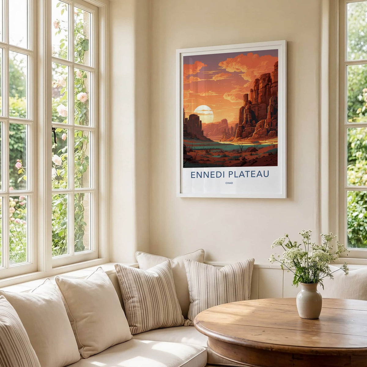 Ennedi Plateau Poster - Chad Travel Art - Majestic Desert Sunset Home Decor