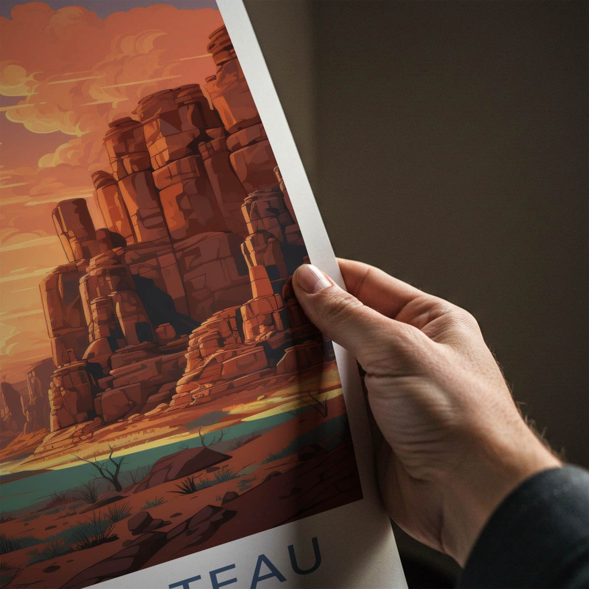 Ennedi Plateau Poster - Chad Travel Art - Majestic Desert Sunset Home Decor