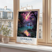 Erawan Poster - Thailand Scenic Art - Lush Tropical Glow Home Decor