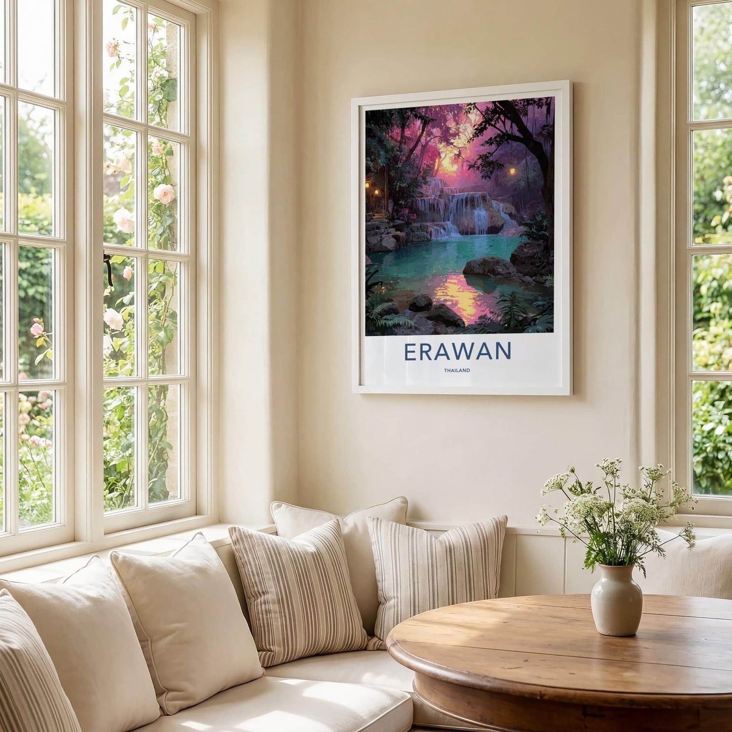 Erawan Poster - Thailand Scenic Art - Lush Tropical Glow Home Decor