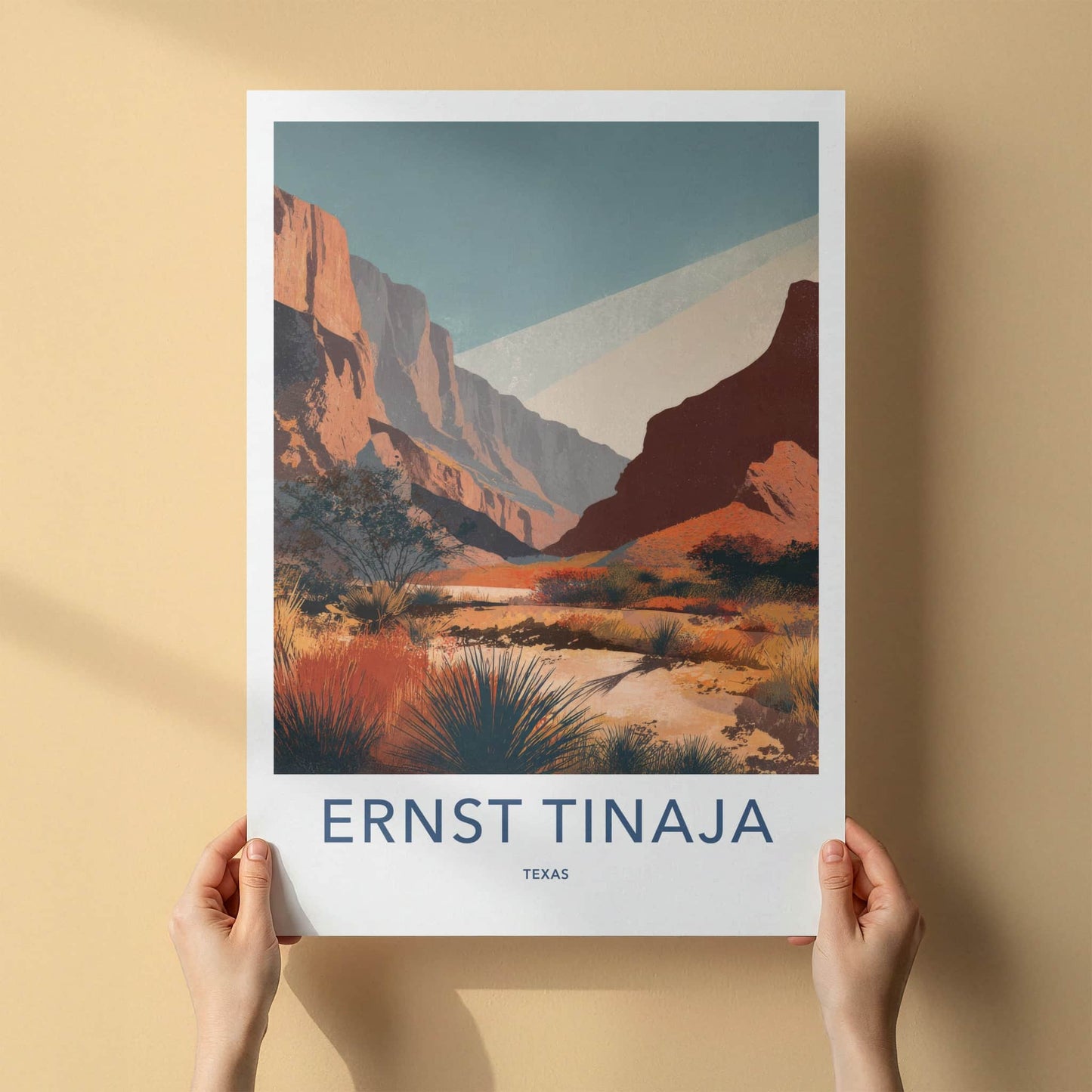 Ernst Tinaja Poster - Texas Travel Art - Desert Oasis Landscape Gallery Art