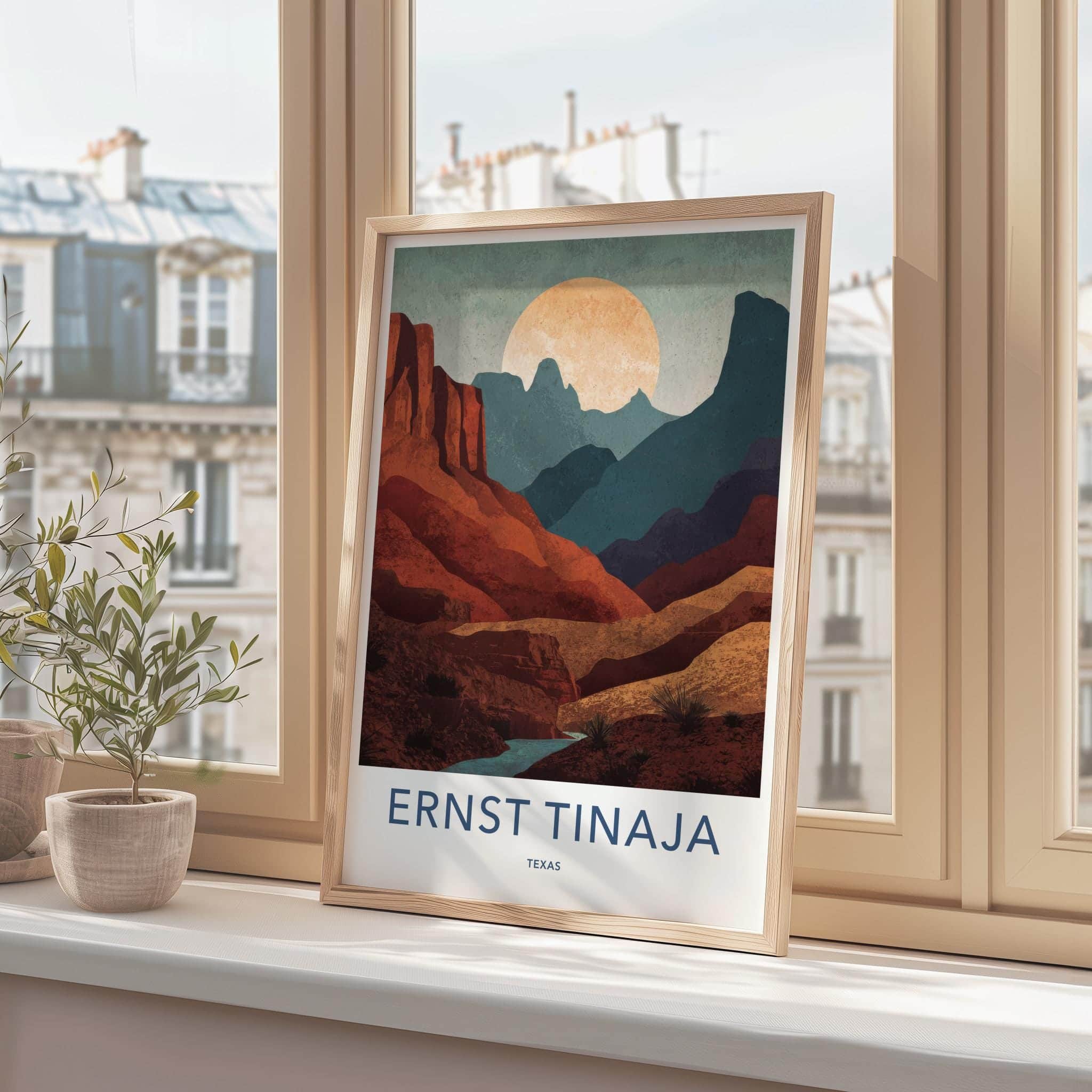 Ernst Tinaja Poster - Texas Travel Art - Desert River Canyon Home Decor