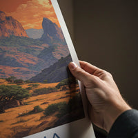 Ethiopia Poster - Africa Art Print - Mountain Village Sunset Gallery Art