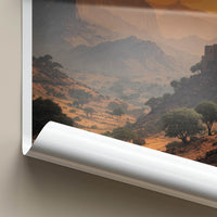 Ethiopia Poster - Africa Travel Art - Moonlit Highland Village Home Decor