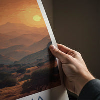 Ethiopia Poster - Africa Wall Art - Ancient Village Sunset Home Decor