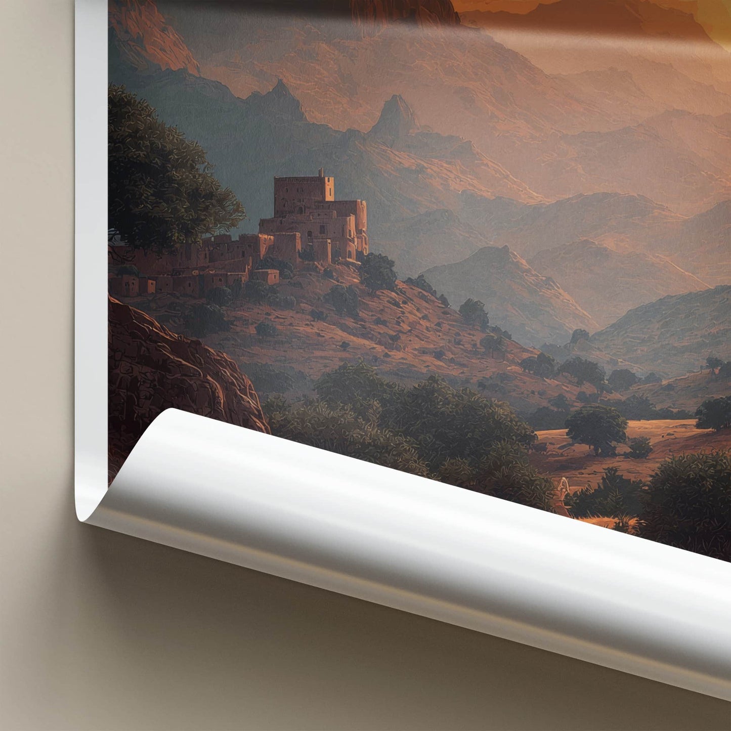Ethiopia Poster - Africa Wall Art - Ancient Village Sunset Home Decor