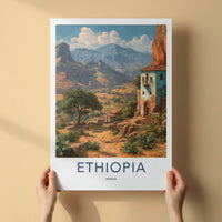 Ethiopia Poster - Ethiopia Travel Art - Mountain Village Pathway Home Decor
