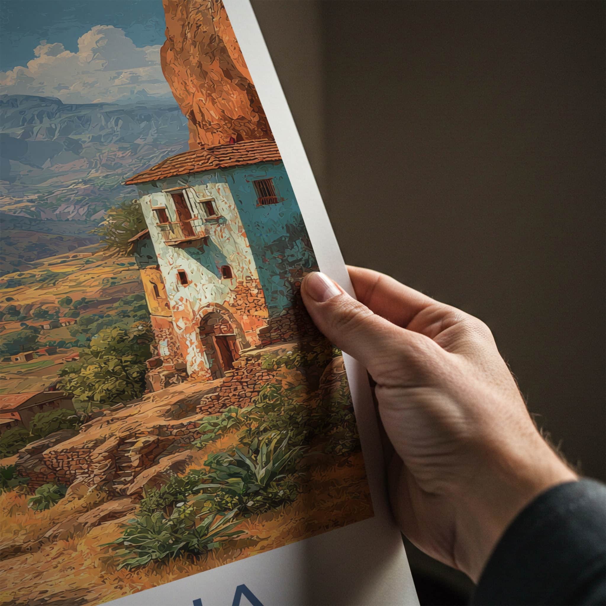 Ethiopia Poster - Ethiopia Travel Art - Mountain Village Pathway Home Decor