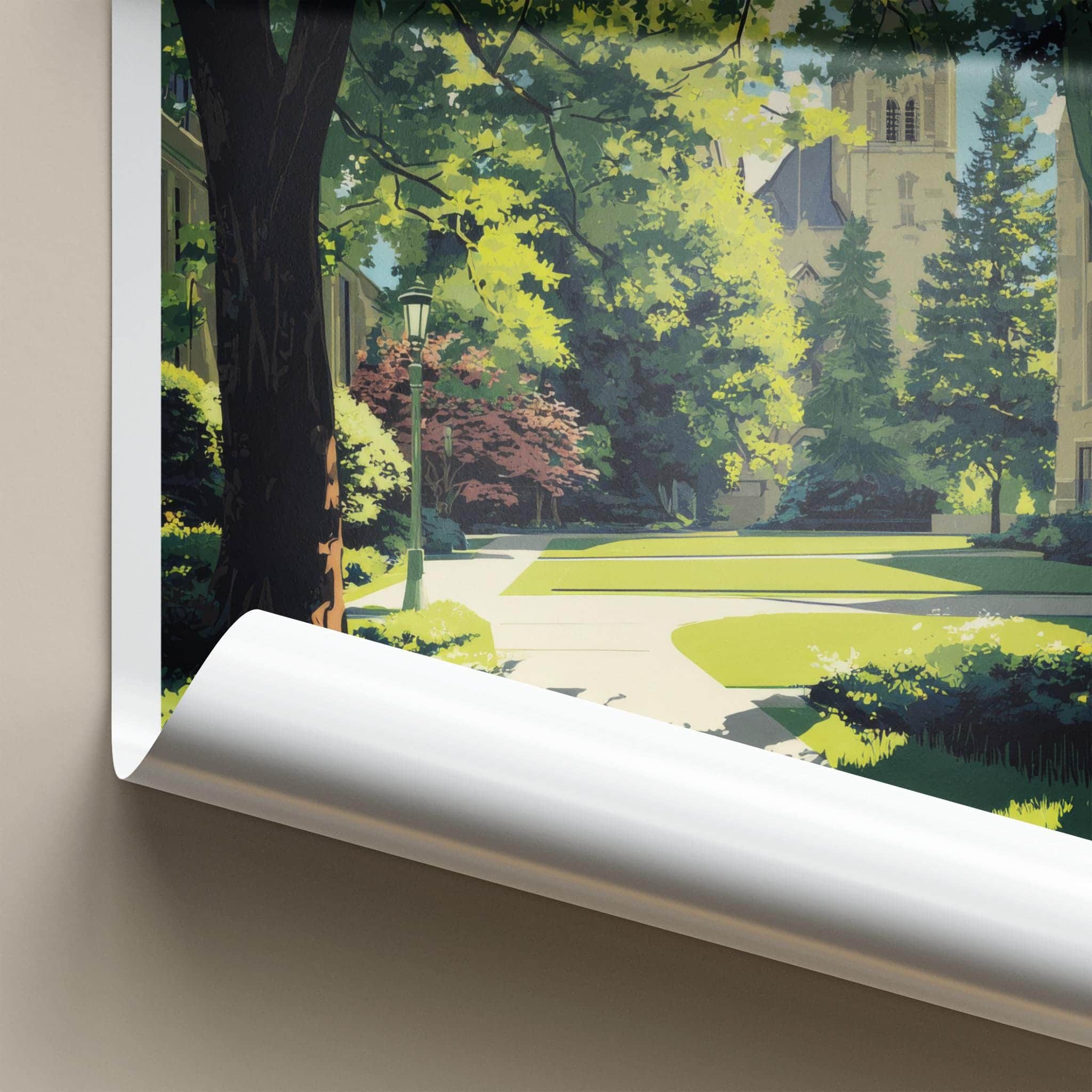 Eugene Poster - Oregon Wall Art - Shaded Campus Path Home Decor