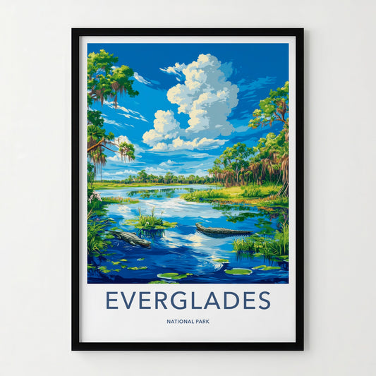 Everglades National Park Poster - Florida Travel Art - Wild Alligator Everglades Home Decor