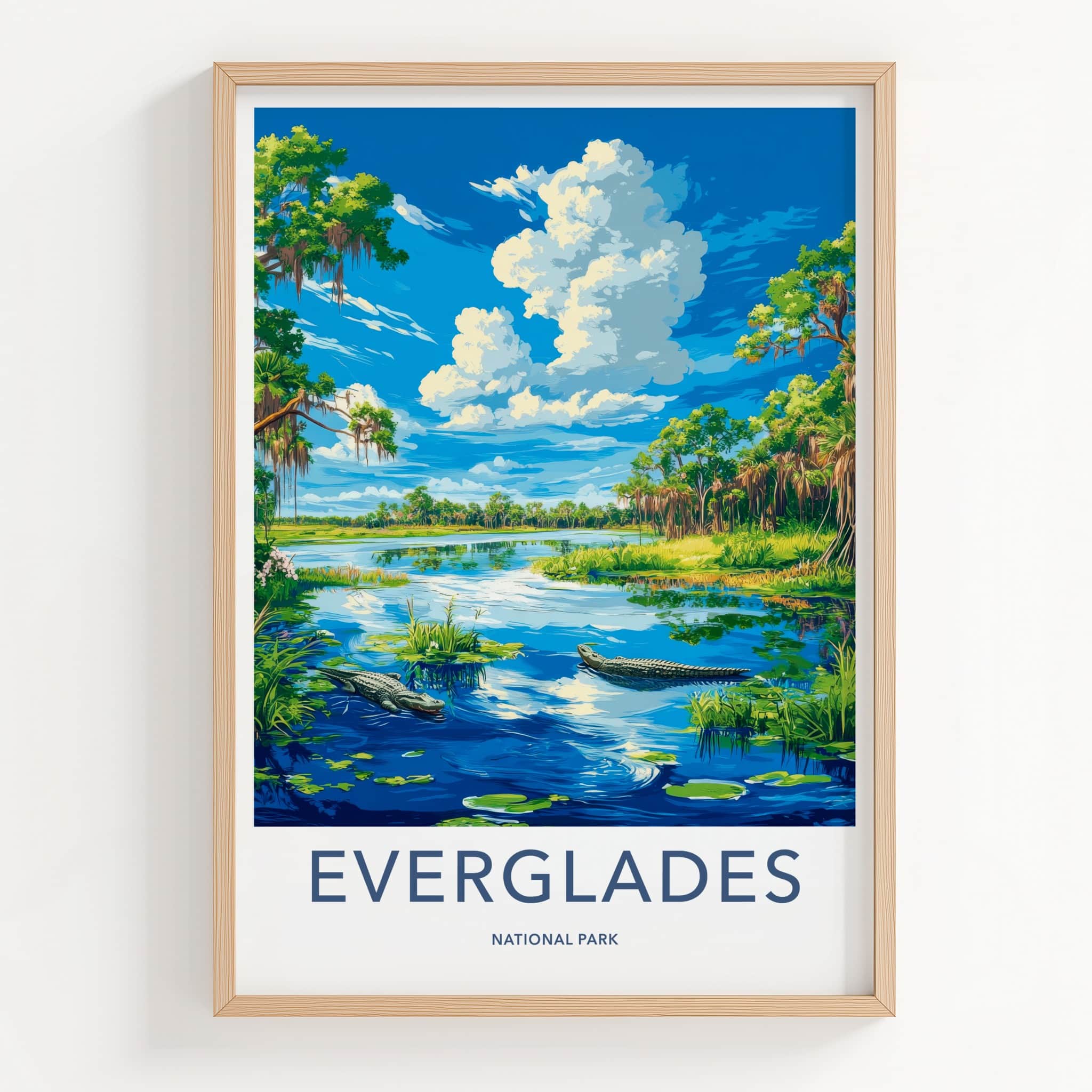 Everglades National Park Poster - Florida Travel Art - Wild Alligator Everglades Home Decor