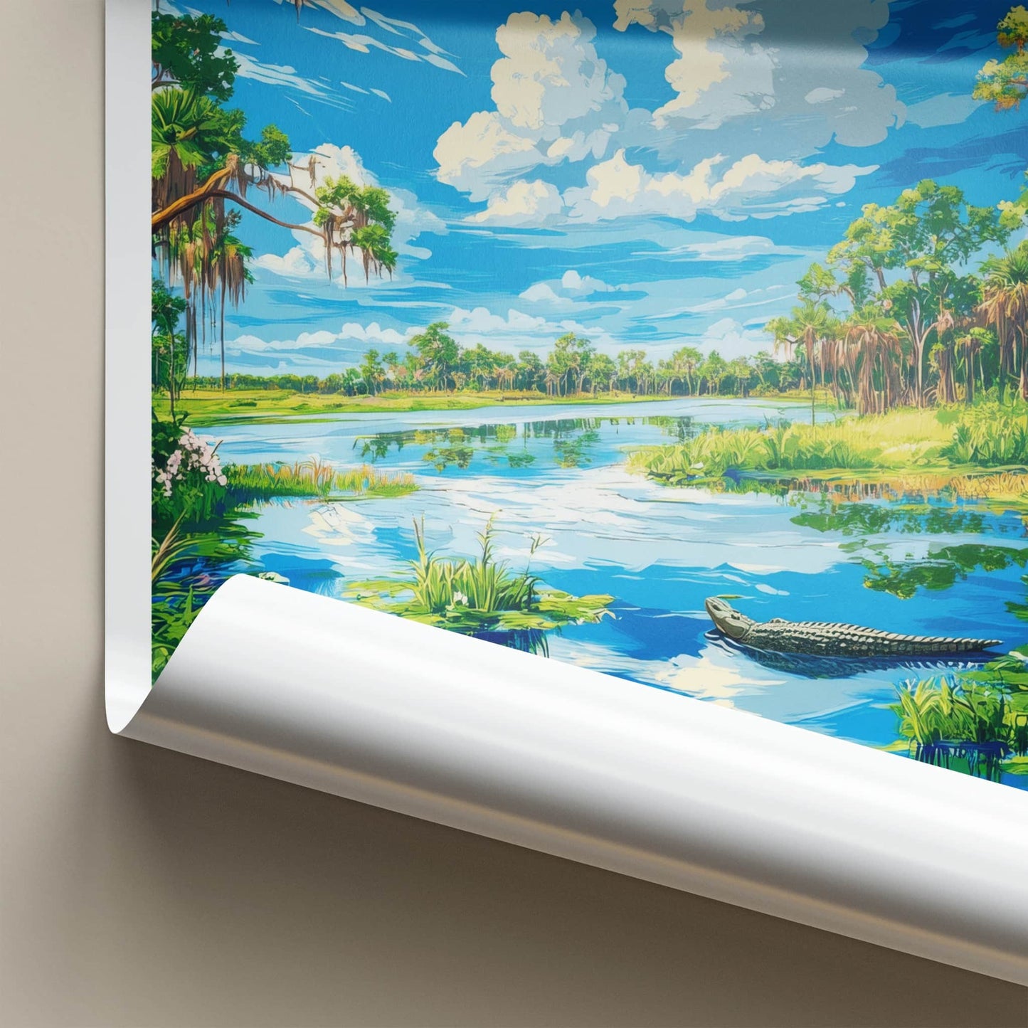 Everglades National Park Poster - Florida Travel Art - Wild Alligator Everglades Home Decor