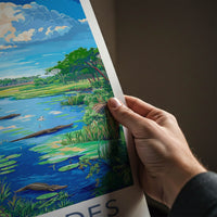 Everglades Poster - Florida Travel Art - Alligator River Wetland Home Decor