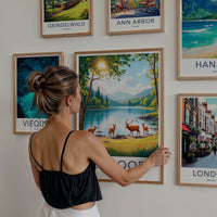 Exmoor National Park Poster - United Kingdom Fine Art - Mountain Lake Deer Home Art