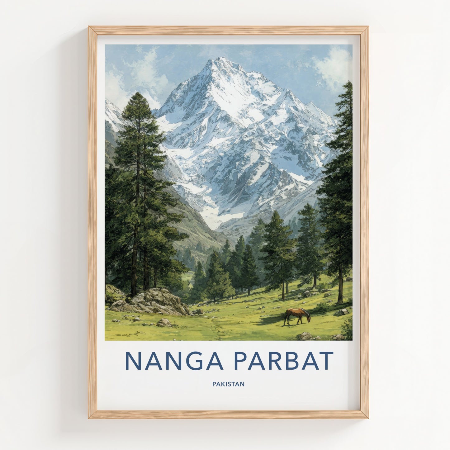 Nanga Parbat Poster - Pakistan Snow Covered Peaks Art