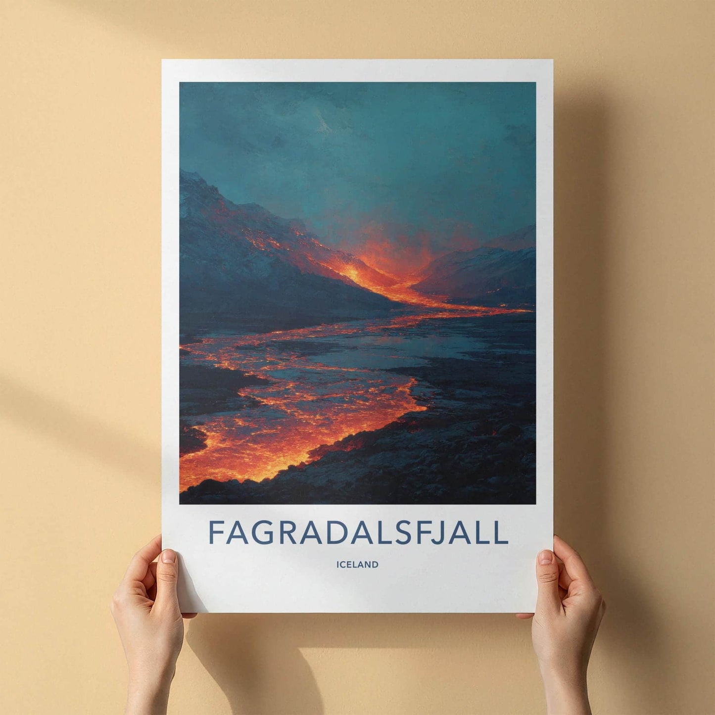 Fagradalsfjall Poster - Iceland Scenic Art - Molten Lava River Home Decor