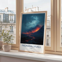 Fagradalsfjall Poster - Iceland Travel Art - Fiery Lava Flow Home Decor