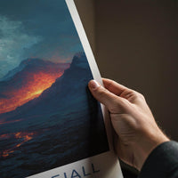 Fagradalsfjall Poster - Iceland Travel Art - Fiery Lava Flow Home Decor