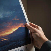 Fagradalsfjall Poster - Iceland Travel Art - Glowing Lava Landscape Wall Decor