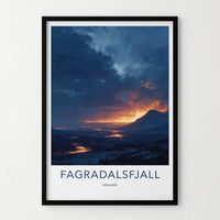 Fagradalsfjall Poster - Iceland Travel Art - Glowing Lava Landscape Wall Decor