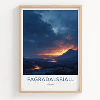 Fagradalsfjall Poster - Iceland Travel Art - Glowing Lava Landscape Wall Decor